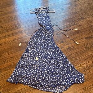 Poupette St. Barth Navy and White Maxi Dress
